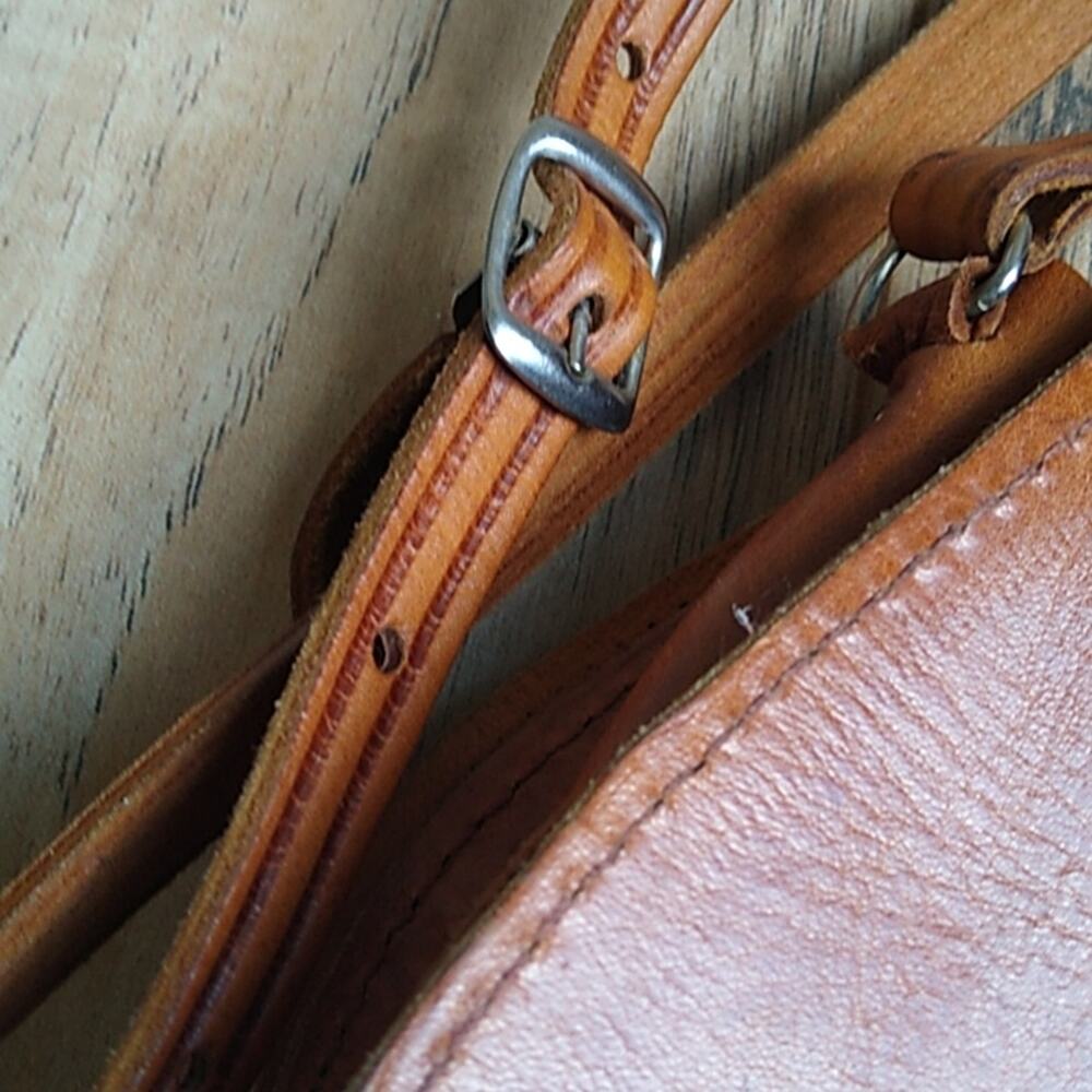 Brown Tooled Leather Boho Mini Satchel Purse - Picture 6 of 11
